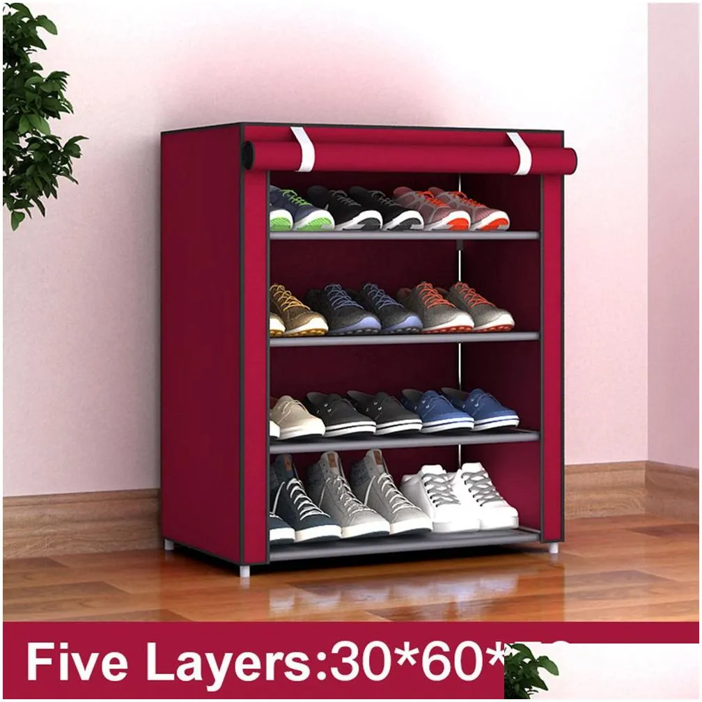 3/4/5/6/8 Layers Dustproof Assemble Shoes Rack DIY Home Furniture Non-woven Storage Shoe Shelf Hallway Cabinet Organizer Holder