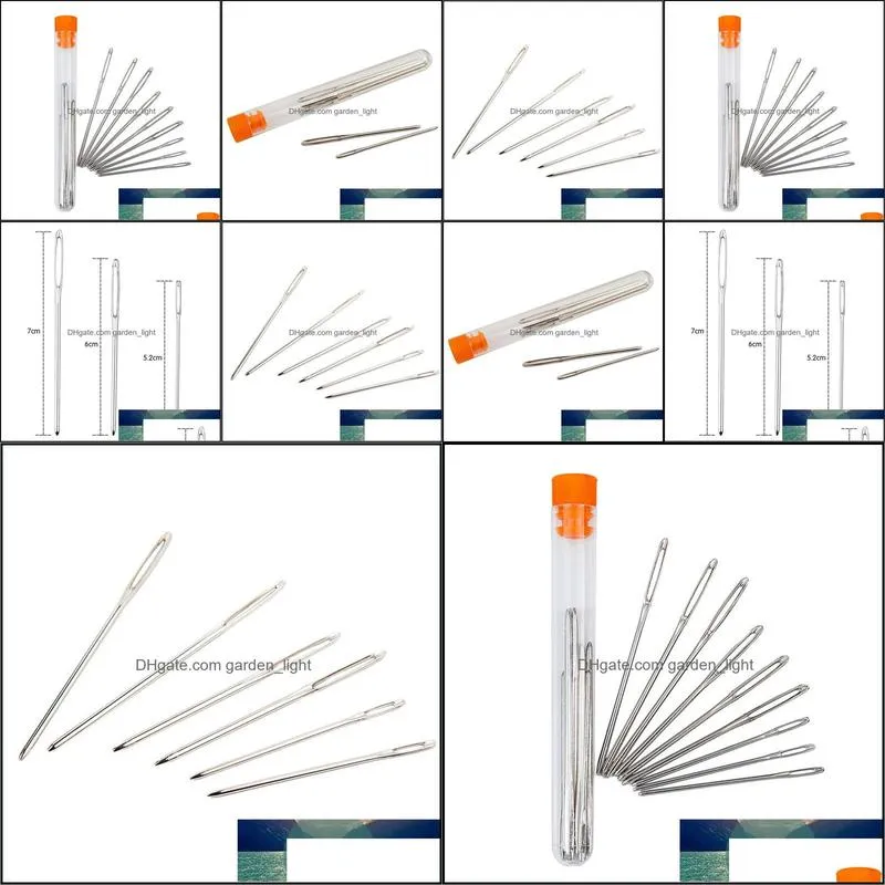 9pcs large eye needles stainless steel embroidery cross stitch knitting yarn sewing hand cloghet hook set kit diy crafts tools