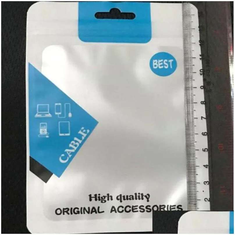 10.5x15cm Plastic Poly Bags Opp Packing Zipper Lock Package Accessories Pvc Retail Boxes Handles For Usb Cable