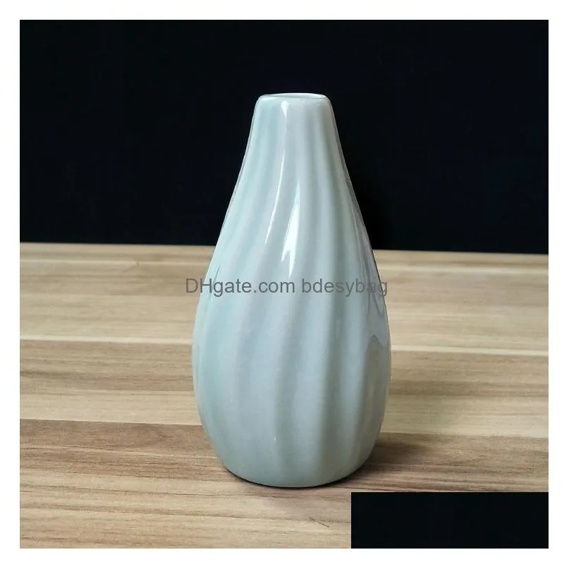 Vases Ceramics Vase Small Flower Arrangement Bottle Hydroponic Vases Home Office Desktop Decor Living Room Desk Drop Delivery Home Gar Dhbft