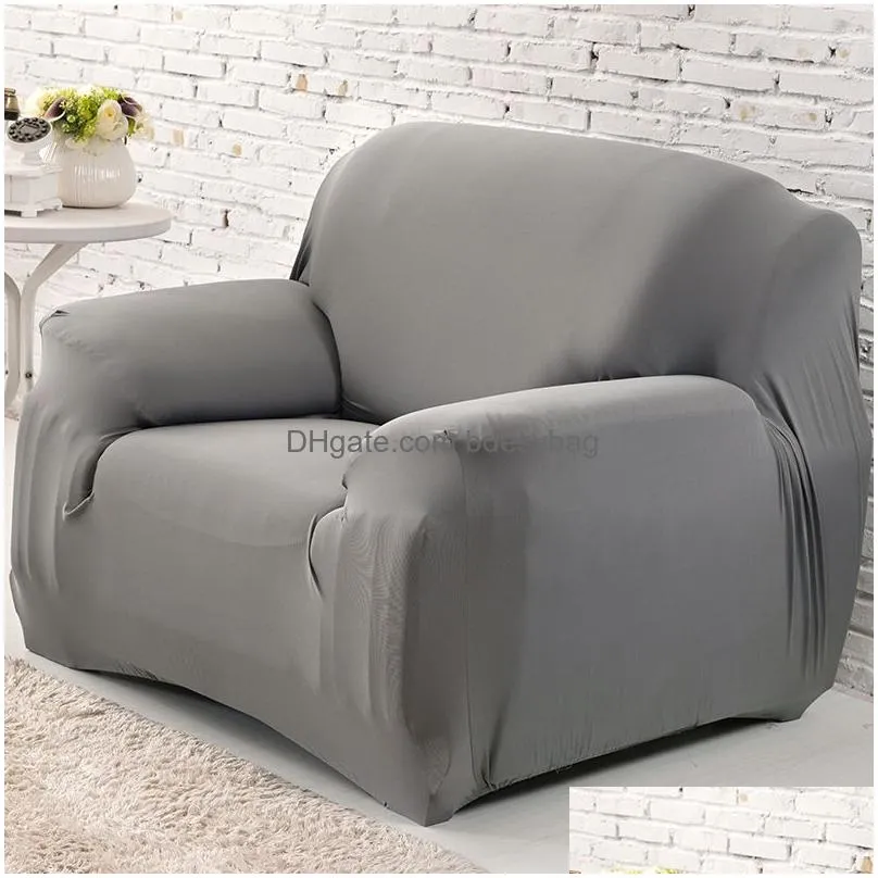 Chair Covers 1 Seat Sofa Er Solid Color Stretch Fabric Couch Ers For Living Room Sectional Corner Settee Slipers Drop Delivery Home Ga Dhpq3