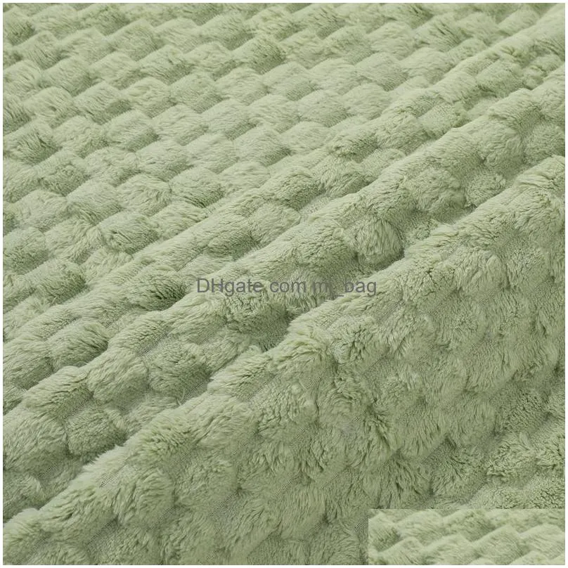 Blankets Designer Blanket Soft Flannel Fabric Portable Thermal Insation Thick Checkered Sofa Bed Fleece Knitted Drop Delivery Home Gar Dhl8E
