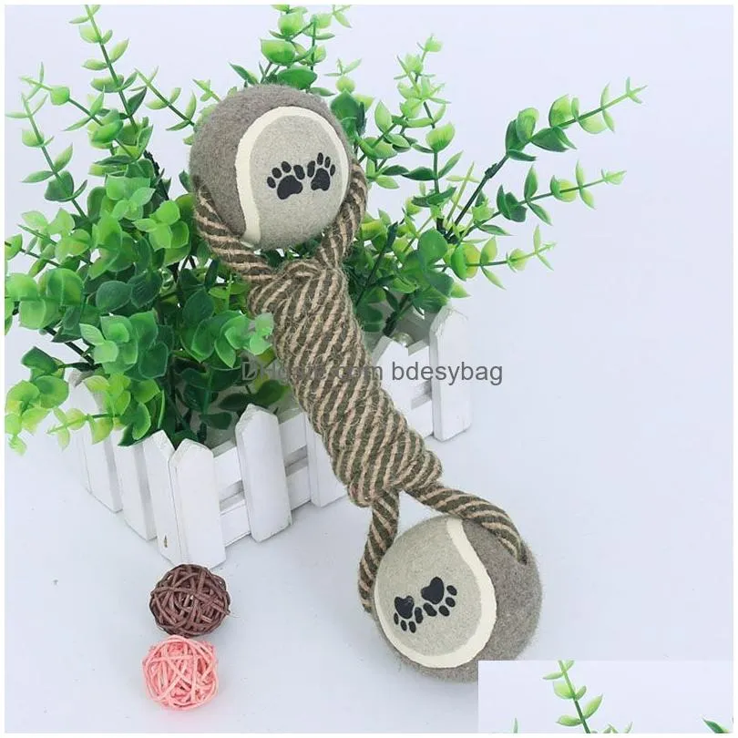 Dog Toys & Chews Pets Chew Toy Cotton Rope Tennis Dumbbell Rubbertoy Ball Medium Large Dog Interactive Training Molar Teeth Cleaning P Dhtzg