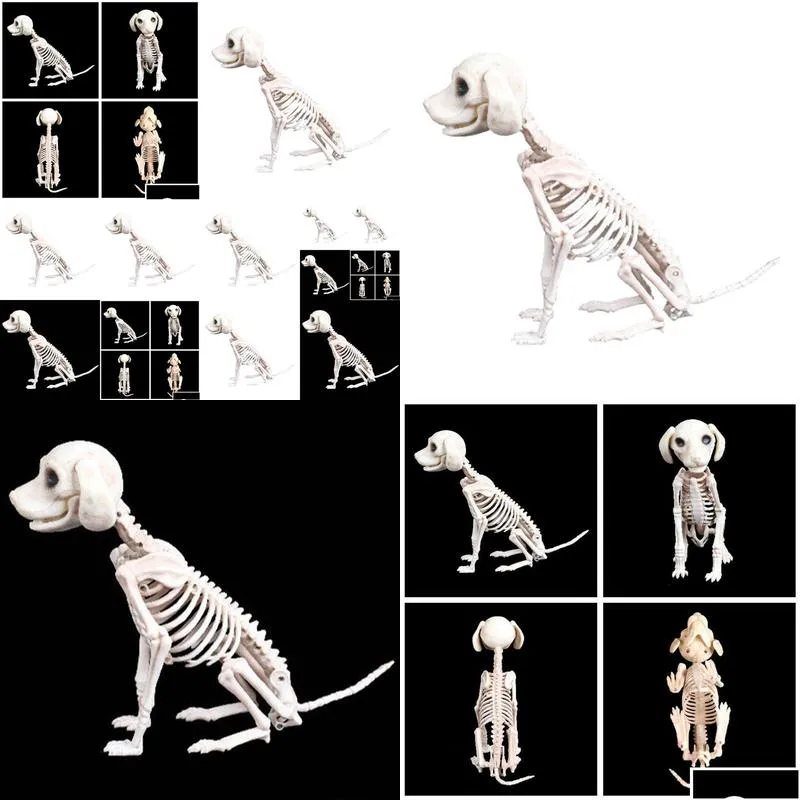 Halloween Skeleton Dog Prop Animal Bones Party Shop Decoration Horror Skull Props Y201006