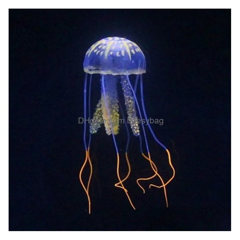 Decorations Artificial Swim Glowing Effect Jellyfish Aquarium Decoration Fish Tank Underwater Plant Luminous Ornament Aquatic Landscap Dhqkp