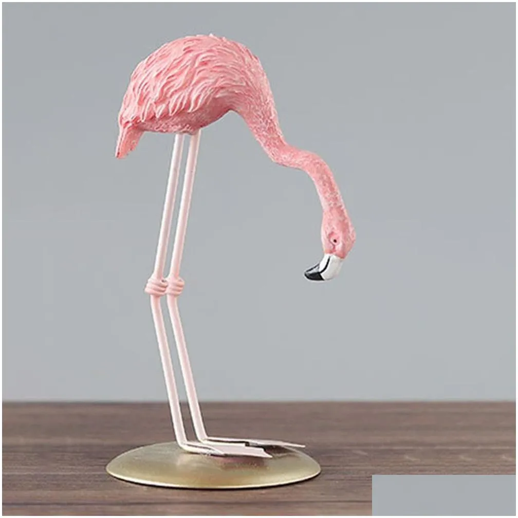 Lovely Cute Flamingo Design Resin Home Decorations Christmas Gifts Ornaments Table Desk for Ktng 2/5000 living Bedroom Y201020