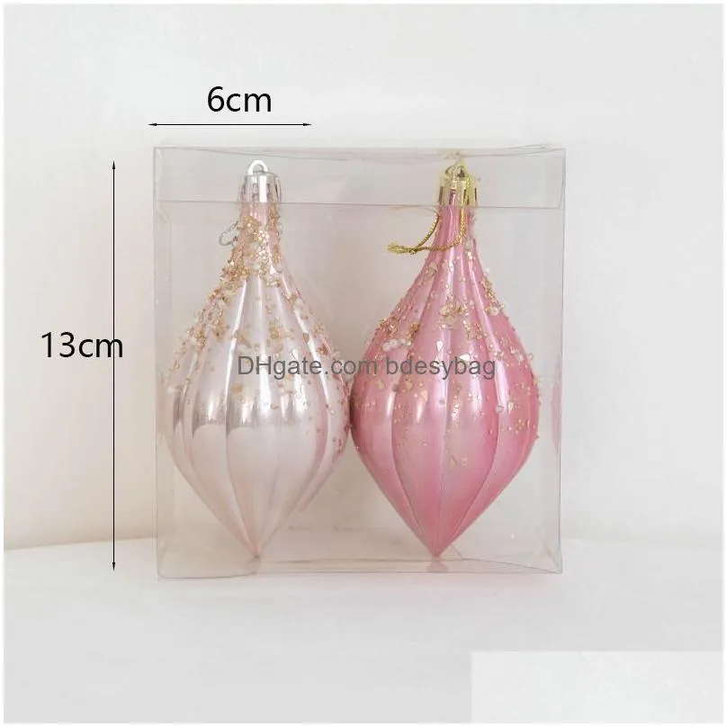 Christmas Decorations Christmas Tree Decorative Color Ball Pink Star Candy Shape Sparkle Shining Little Gift From Friends Relatives Dr Dhxjv