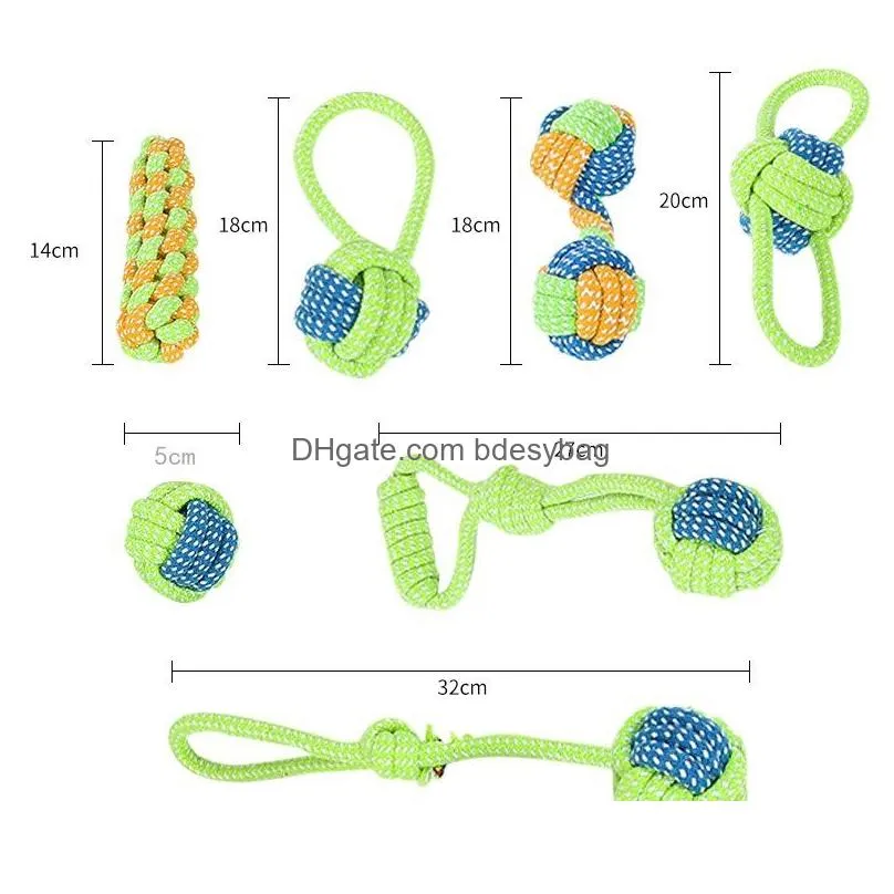 Dog Toys & Chews Large Small Dogs Toy Interactive Cotton Rope Mini Ball For Dog Cat Accessories Toothbrush Chew Supplies Drop Delivery Dhjok