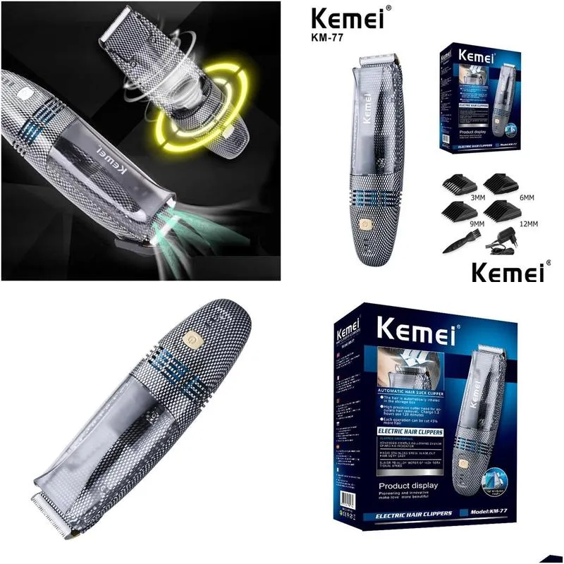 Epacket Kemei KM77 Automatic Hair Suck Clipper Professional Baby Vacuum Electric Cordless child Trimmer Haircut Machine7600529