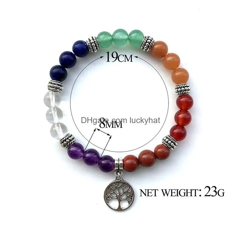 Beaded Natural Crystal Stone Beaded Bracelet Bracelets Yoga Power Creative Gift Drop Delivery Jewelry Bracelets Dhjfr