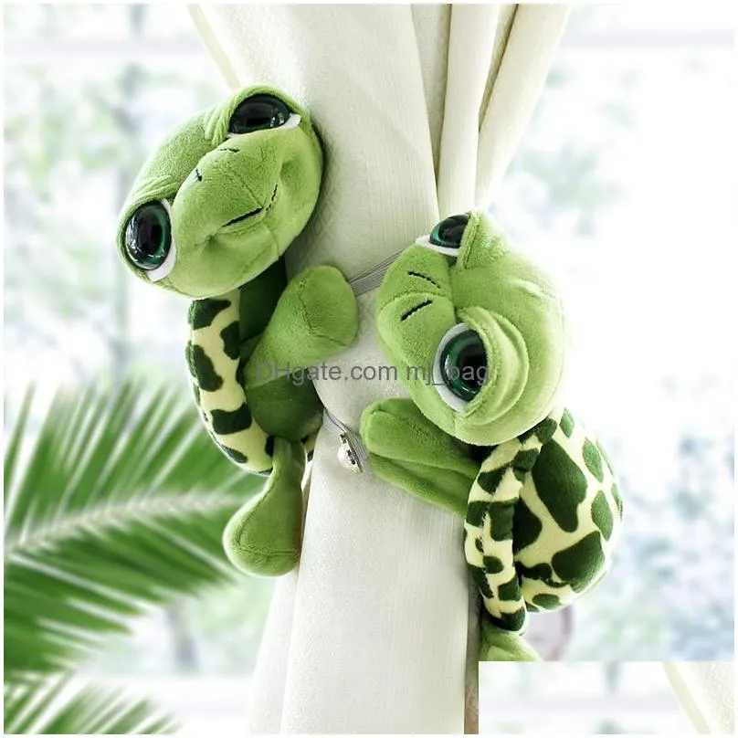 Curtain Poles Curtain Poles 2Pcs Big Eyes Turtle Holder Strap S Children Room Decoration Accessories Holdback Hook Drop Delivery Home Dhun6