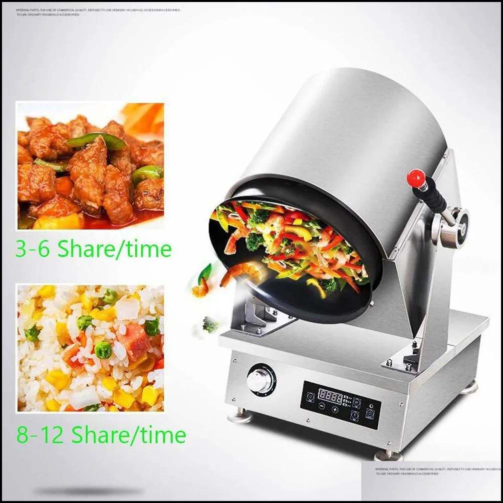 helpful restaurant gas cooking machine multi functional kitchen robot automatic drum gas wok cooker stove kitchen equipment