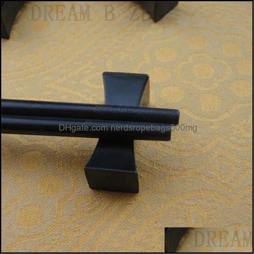black color chopstick rest chinese traditional pillow shaped chopsticks holder restaurant home flatware rack