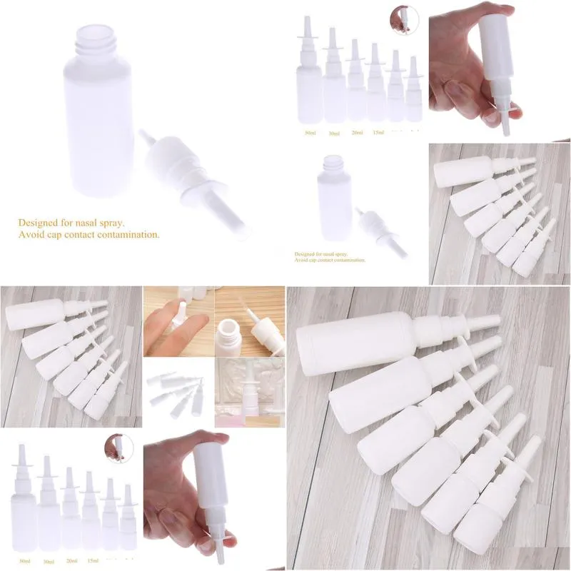 key rings 1pc white vacuum plastic nasal spray bottles pump spray nose fog mist bottle for medical packaging 5ml 10ml 15ml 20ml 30ml swy