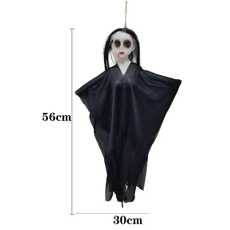 100cm Halloween Hanging Skull Ghost Haunted House Decoration Horror Props Party Pendants Home Indoor Outdoor Bar Decor 220813