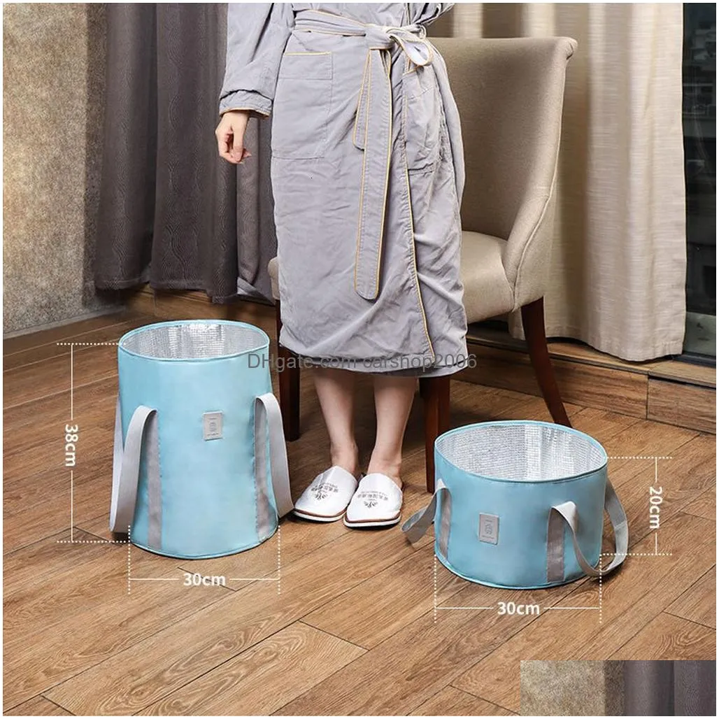 Other Home Garden Foot Treatment Spa Indoor Outdoor Soaking Bag Foldable Waterproof Feet Bath Bucket Healare Bodycare Accessories B Dh58L