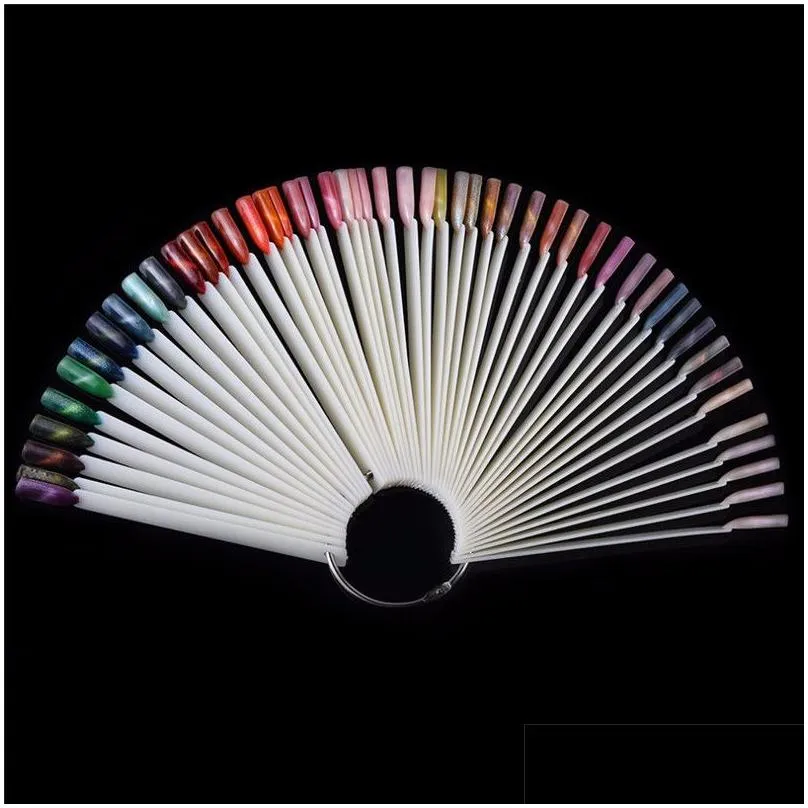 NA037 50pcs Nail Polish Color Gel Display Chart False Nails Tips Showing Shelf Clear White Nail Varnish DIY Colors Chart