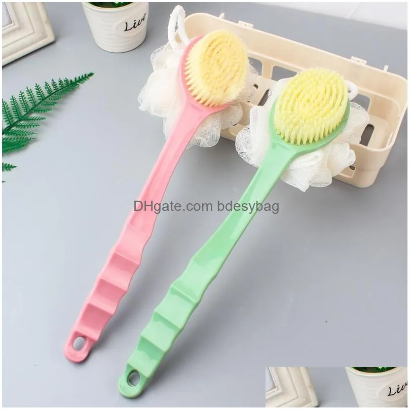 Bath Brushes, Sponges & Scrubbers Soft Long Handle Body Scrubber Shower Exfoliating Scrubs Bath Brush Exfoliator Skin Masr Cleaning Ba Dhktj