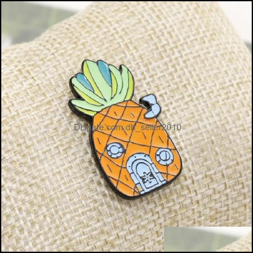 pineapple home rose enamel pins creative brooch cartoon special tide lapel denim badge 6120 q2