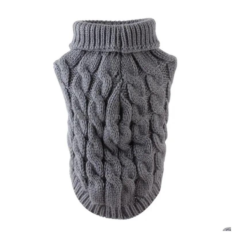 Dog Apparel Casual Dog Apparel Sweater Clothing Winter Turtleneck Knitted Pet Cat Puppy Clothes Costume For Small Cats Outfit Vest Dro Dhv2T