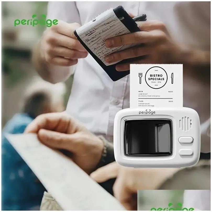 PeriPage A2 Mini Pocket Printer: Inkless Wireless Printing for Kids Crafts, Labels, Stickers & Receipts - Compatible with iOS & Android!