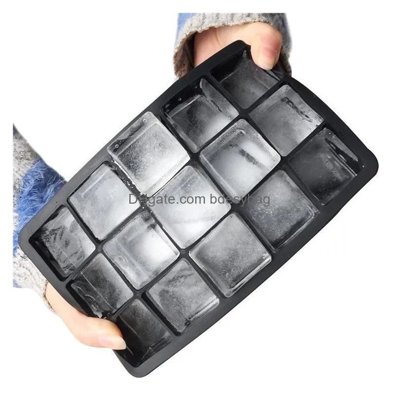 Other Bar Products 15 Grid Big Ice Tray Mold Box Large Food Grade Sile Cube Square Diy Bar Pub Wine Blocks Drop Delivery Home Garden K Dhhvi