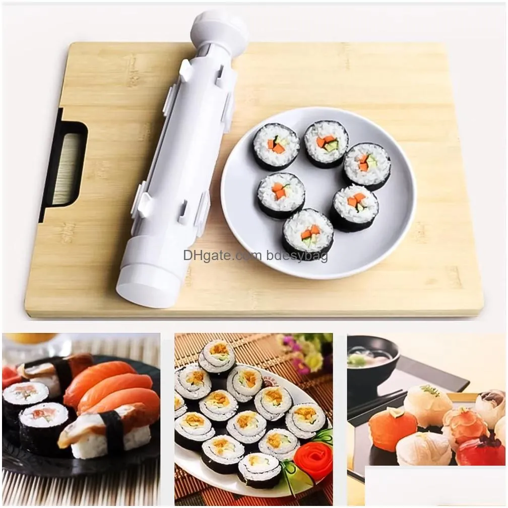 Sushi Tools Mtifunction Diy Quick Sushi Tools Maker Roller Rice Mold Vegetable Meat Rolling Gadgets Device Making Hine Kitchen Ware Dr Dhdih