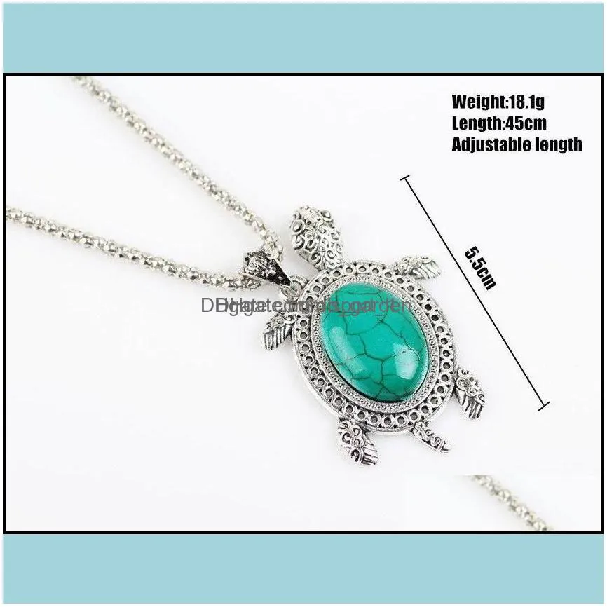 bracelet earrings necklace fashion elegant animal turtle shape ancient fine charm bracelet jewelry sets drop delivery otjbn