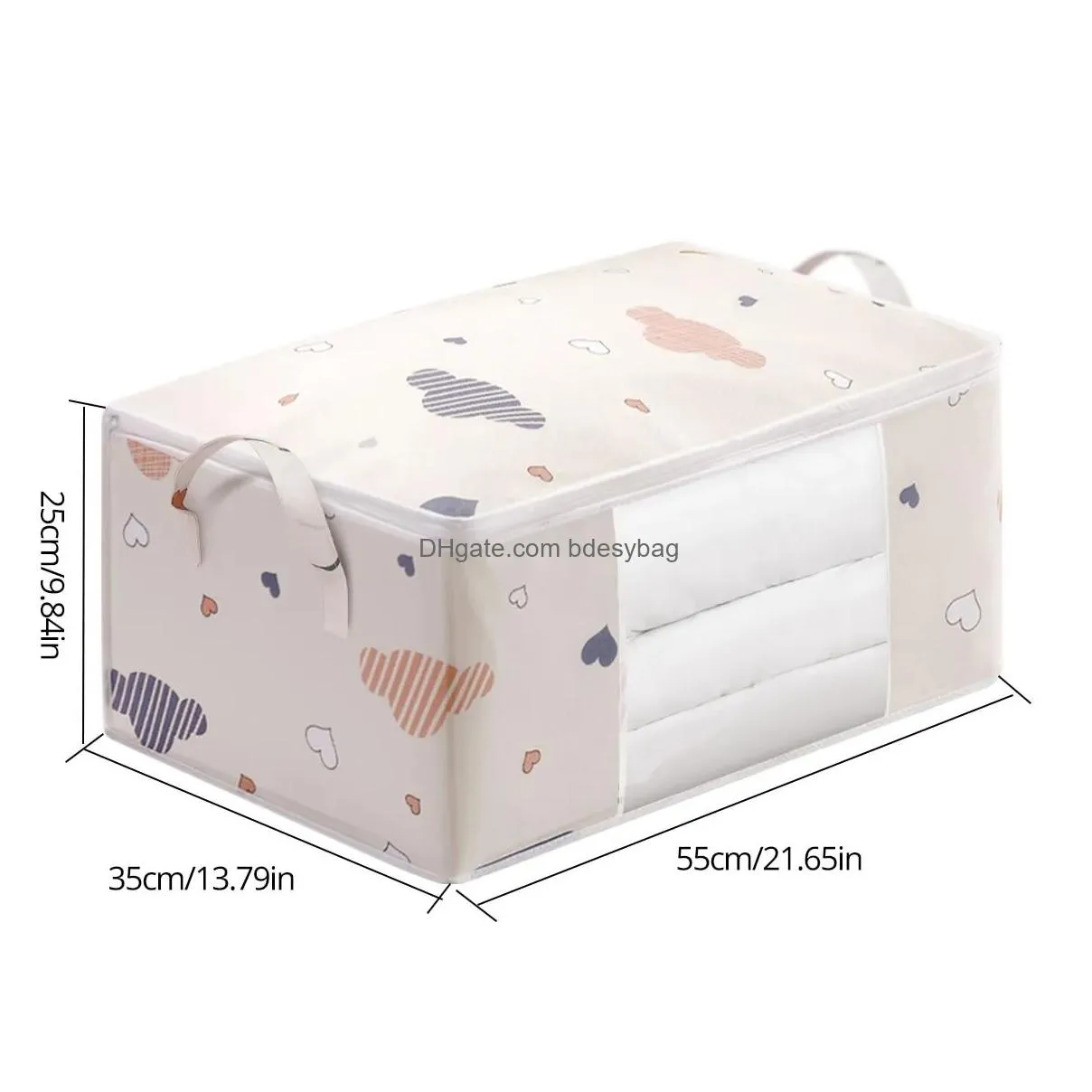 Storage Bags Household Moving Big Capacity Duvet Blanket Sorting Bags Dustproof Clothes Organizer Drop Delivery Home Garden Housekeepi Dhqog