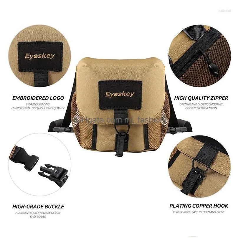 Telescope & Binoculars Telescope Eyeskey Binocar Bag/Case With Harness Durable Portable Binocars Camera Chest Pack Bag For Hiking Hunt Dhher