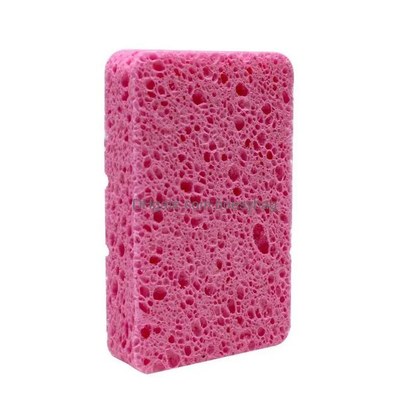 Sponges & Scouring Pads Eco-Friendly Natural Plant Dishwashing Pad Oil-Resistant Cleaning Sponge Reusable Safe Cotton Pp Tools Gadgets Dhxp0