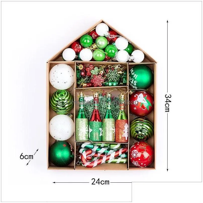 Christmas Decorations Christmas Ornaments Ball Set Xmas Tree Hanging Pendants Navidad Noel Decoration Home New Year Gifts 70Pcs/Set Dr Dh2Lh