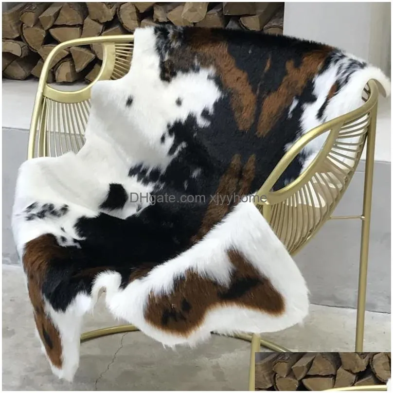 carpets cowhide rug cow hide carpet for living room bedroom print polyester faux fur rugs artificial animal skin home decorcarpets