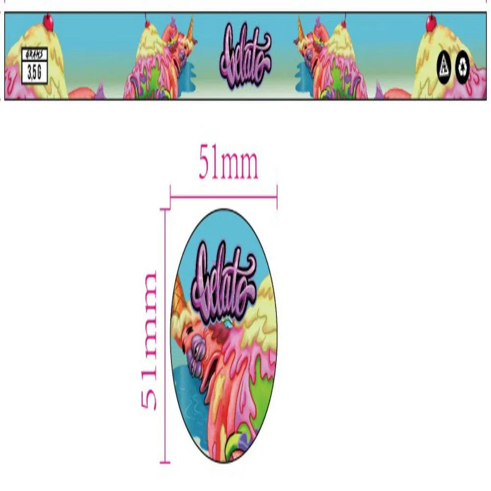 100ml 3.5g self-seal cali tin can ring lid and labels ice cream cake side pressitin stickers