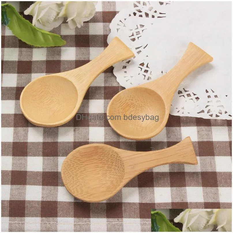 new arrival natural childrens soup spoon mini bamboo spoon mini short handle tea spoon factory wholesale lx3056