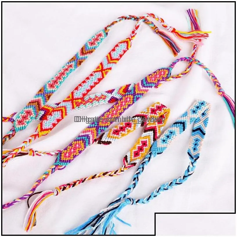 charm bracelets nepal boho hand weave braided wristband for women friend bohemian cotton rope ethnic bangle friendship jewelry drop d