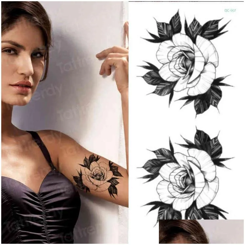 Flower And Rose Temporary Tattoos Ulta Stickers For Girls Bady Art