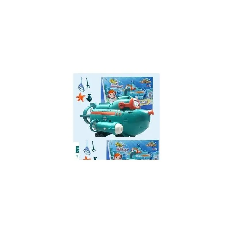 Bath Toys season Super Wings Willie`s Submarine and Sound Music Light Deformation Action Atlas Simulation Model Gift Toys 230615