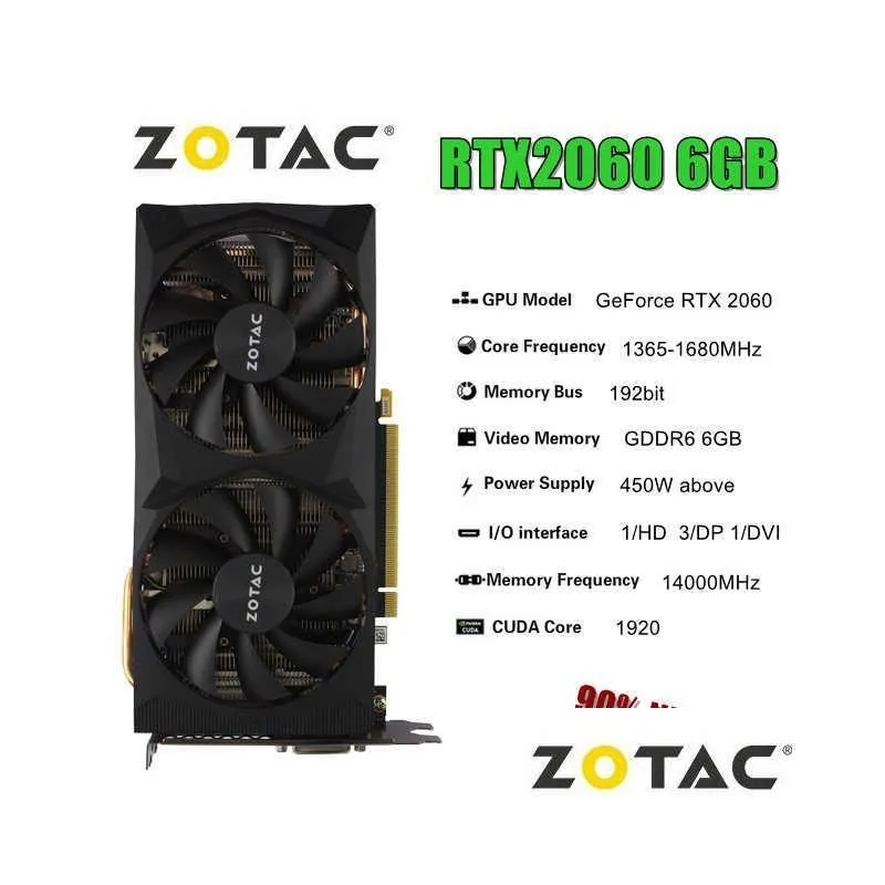 ZOTAC RTX 2060 6GB Video Cards GPU RTX2060 GAMING Graphic Card