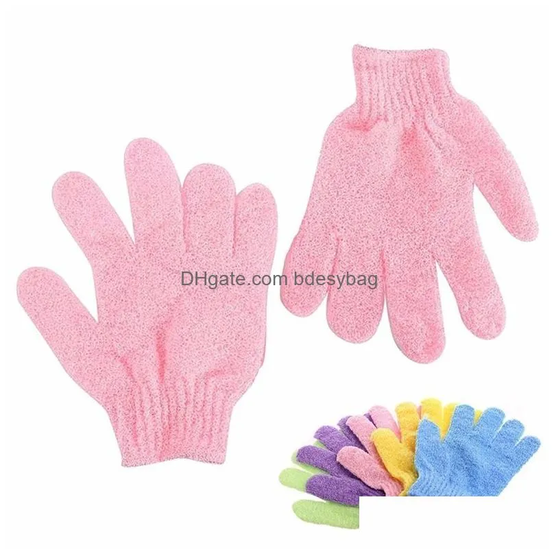 Bath Brushes, Sponges & Scrubbers Bath Peeling Exfoliating Mitt Glove Shower Scrub Gloves Resistance Body Mas Sponge Moisturizing Spa Dh47U