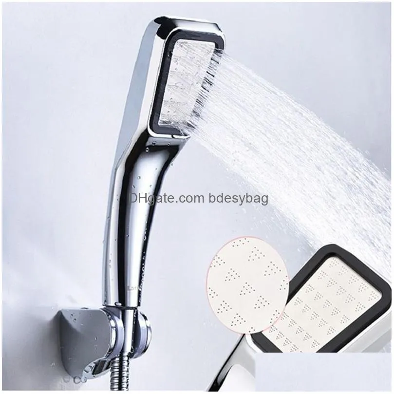 Bathroom Shower Heads 300-Hole High Quality Square Hand-Held Pressurized Shower Head Water-Saving Bathroom Accessories Drop Delivery H Dhtz5