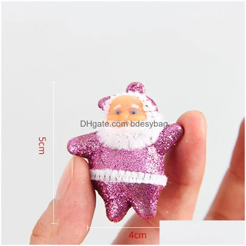 Christmas Decorations Gold Powder Christmas Decoration Santa Claus Xmas Tree Door Hanging Pendant Gift For Children Six Colors Foam Dr Dhsgp