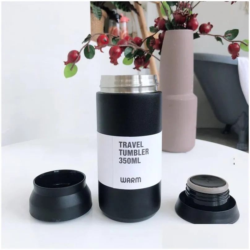 YIHAO 350ML High Quality Japanese Harajuku Double Wall Stainless Steel Thermoses Vacuum Flasks Thermal Insulation Cup Y200107