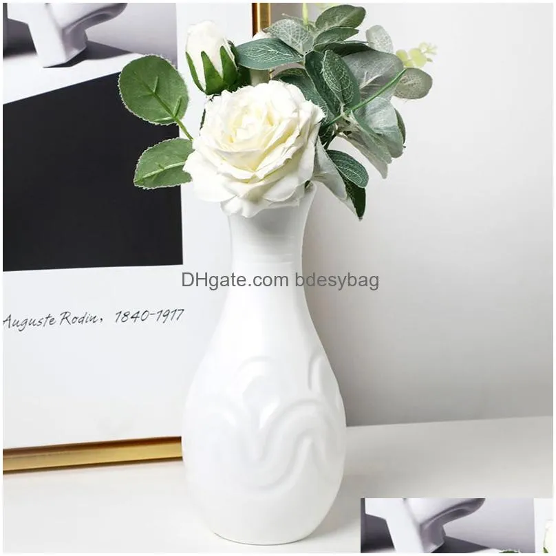 Vases Nordic Plastic Flower Vase Pot Home Living Room Desktop Decoration Wedding Centerpiece Arrangement Drop Delivery Home Garden Hom Dhv4J