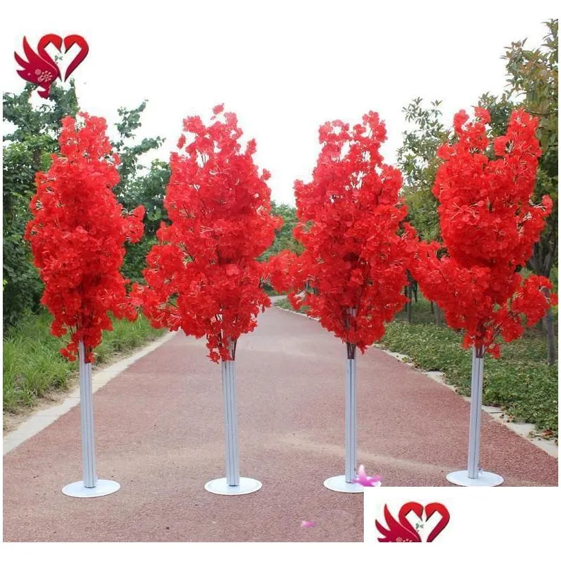 wedding flowers decoration 5ft tall 10 piece/lot slik artificial cherry blossom tree roman column road leads for wedding party mall opened