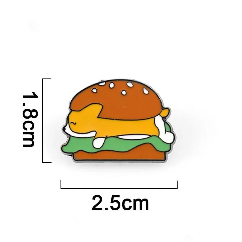 Cartoon illustration original Keji small k series hamburger slippers cola household clothes alloy drip badge brooch