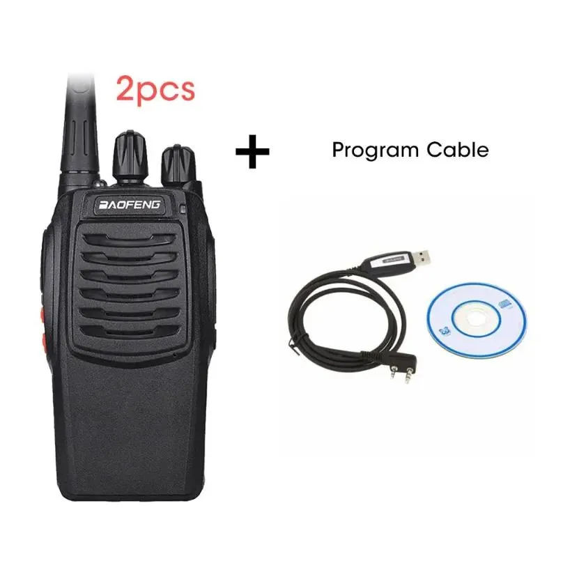 Walkie Talkie 2Pcs Baofeng 888S BF-888S 5W Handheld Portable Two Way Radio UHF 400-470 MHz 16CH CB FM Ham Transceiver