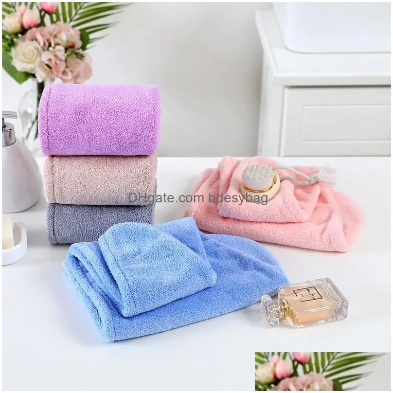 Shower Caps Drying Hair Towel Microfiber Shower Cap Wrap Strong Water Absorbent Triangle Hat Wi Tool Drop Delivery Home Garden Bath Ba Dhx3N