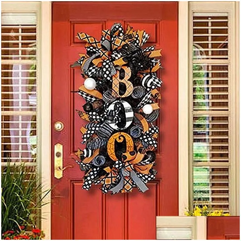 party decoration halloween wreath door hanging boo letter pumpkin doorplate garland garden pendant home decor supplies