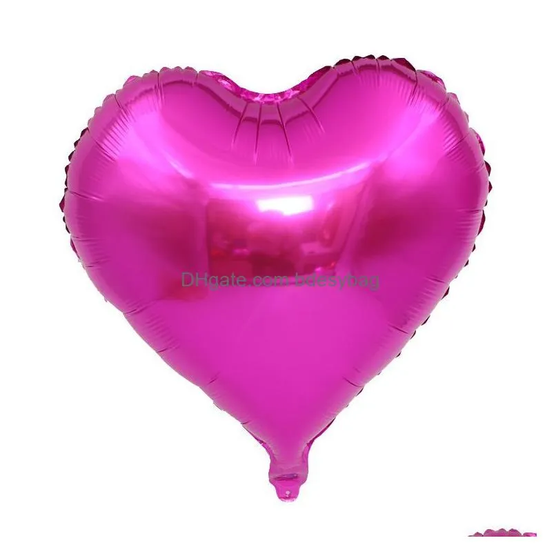 Other Event & Party Supplies 18 Inch Heart Foil Balloons Mticolor Aluminum Balloon For Valentines Day Birthday Wedding Party Decor Sup Dhbd5